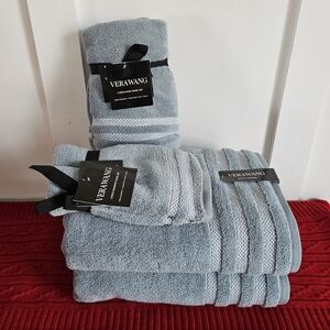 Vera Wang Strie Trio Blue 6 Pc Towel Set